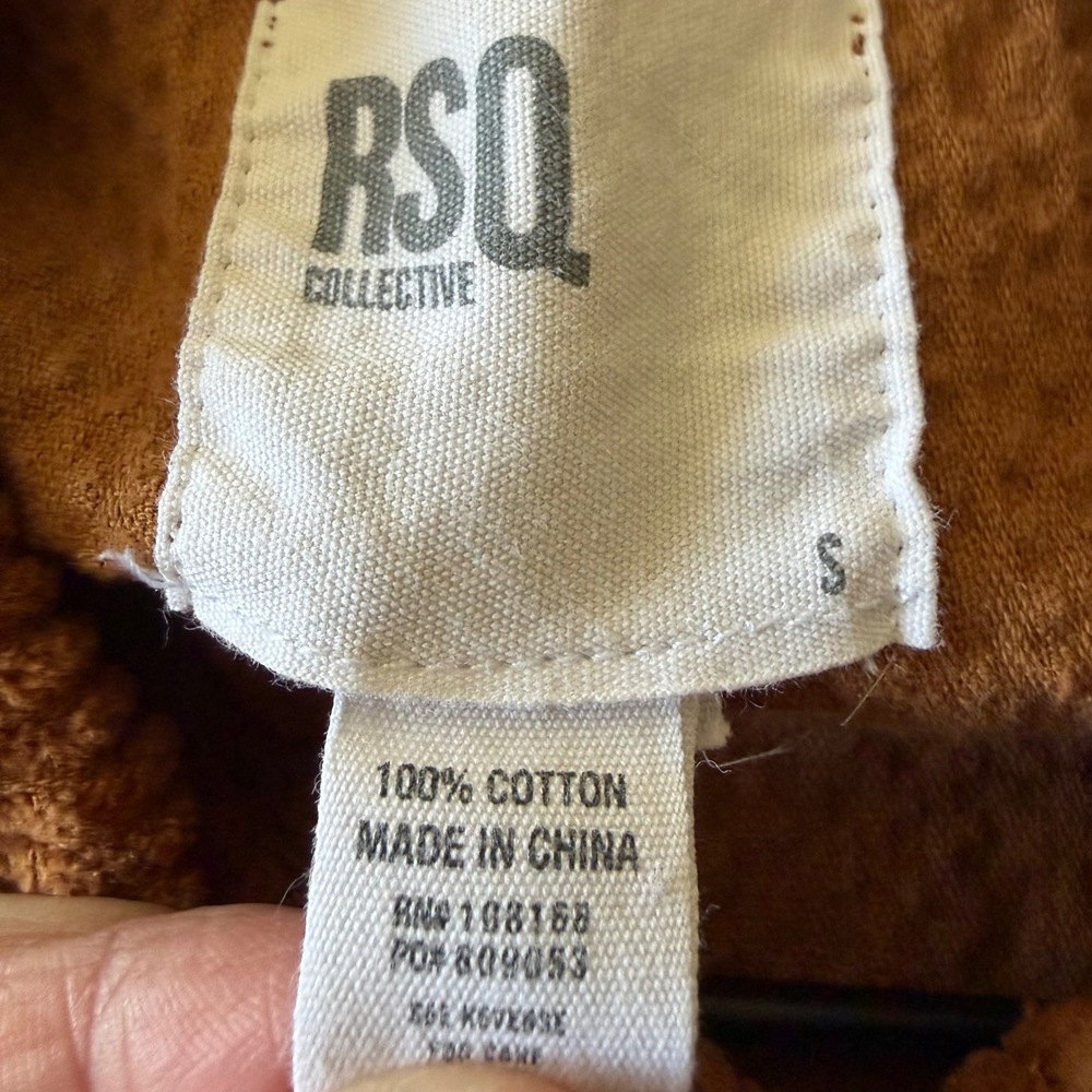 RSQ Brown Corduroy Trucker Jacket Size Small Fall Granolagirl Barncore Chorecoat - Picture 4 of 5